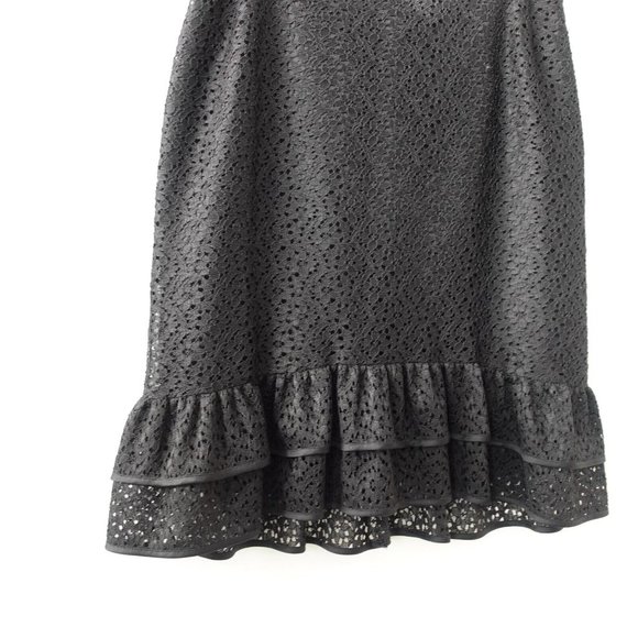 Black Lace Skirt Size Large Mini Trumpet Fitted Layered Overlay‎ Mermaid CANADA - Picture 9 of 11